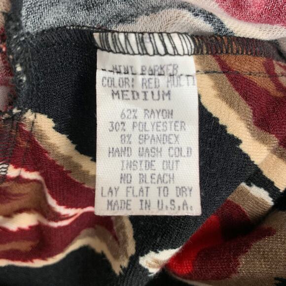 Melissa Masse Dress Made To Measure Red Black Knit Women's M - Picture 10 of 10